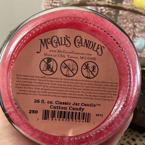 MCCALL'S COUNTRY CANNING COTTON CANDY LARGE 26OZ JAR CANDLE WITH METAL Handle - Picture 5 of 7